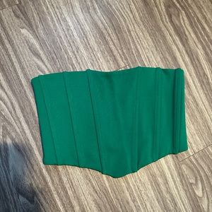 green corset crop top